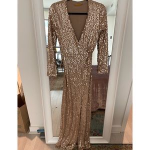 JLUX Label Sequin Gold Dress SMALL